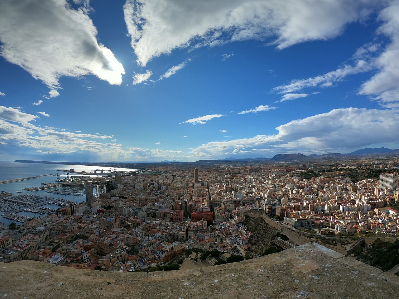 Panoramic view of Alicante from the castle