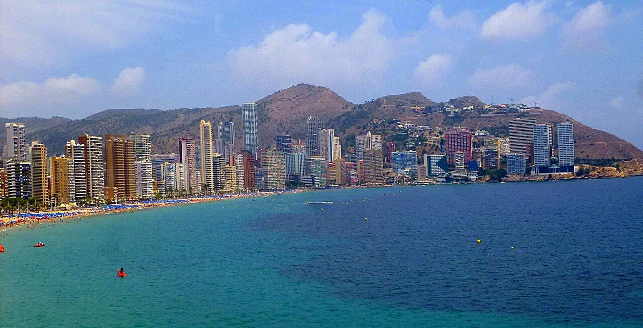 Benidorm skyline and beach from the Mirador del Castell